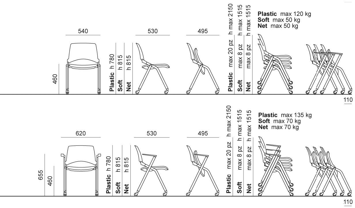 Diemmebi Складной пластиковый стул на колесиках Lakendò sun-id-1483526 - Вид №4