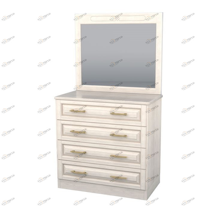 Комод белый с 4 ящиками "Эдем" DREAMLINE КОМОДЫ "ЭДЕМ" 163286 Молочный;слоновая кость 