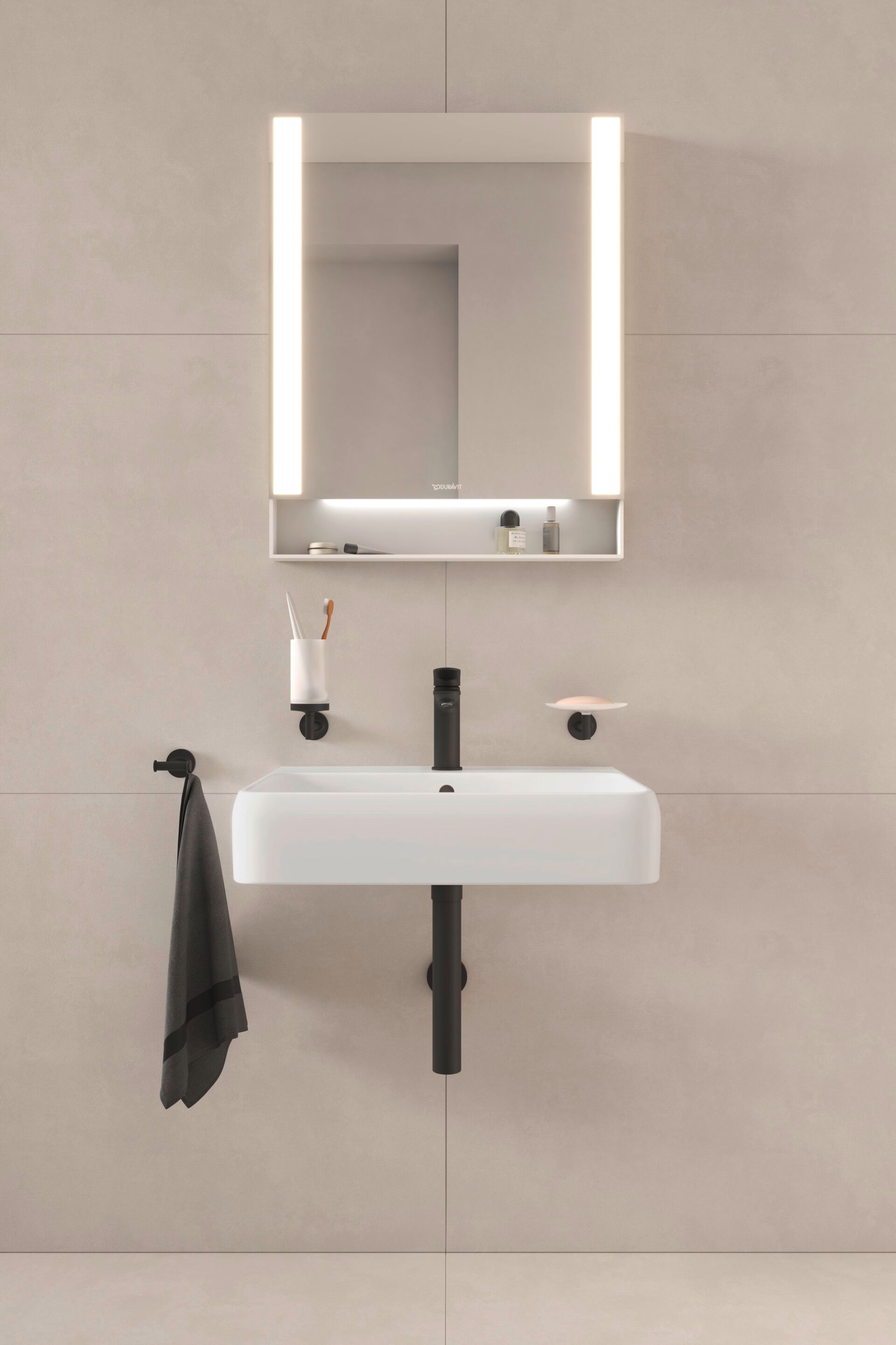 Прямоугольная керамическая подвесная раковина с переливом Duravit Qatego ARCH-00113355 - Вид №2