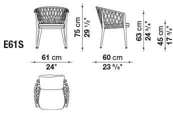 B&B Italia Outdoor Садовый стул из мягкой ткани с подлокотниками Erica sun-id-1439866 - Вид №2