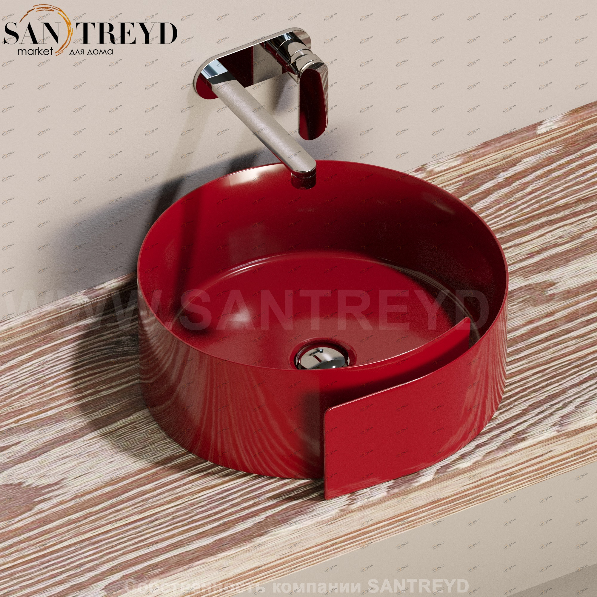 RL44L3011 Накладная раковина на столешницу  круглая Ceramica Flaminia Roll