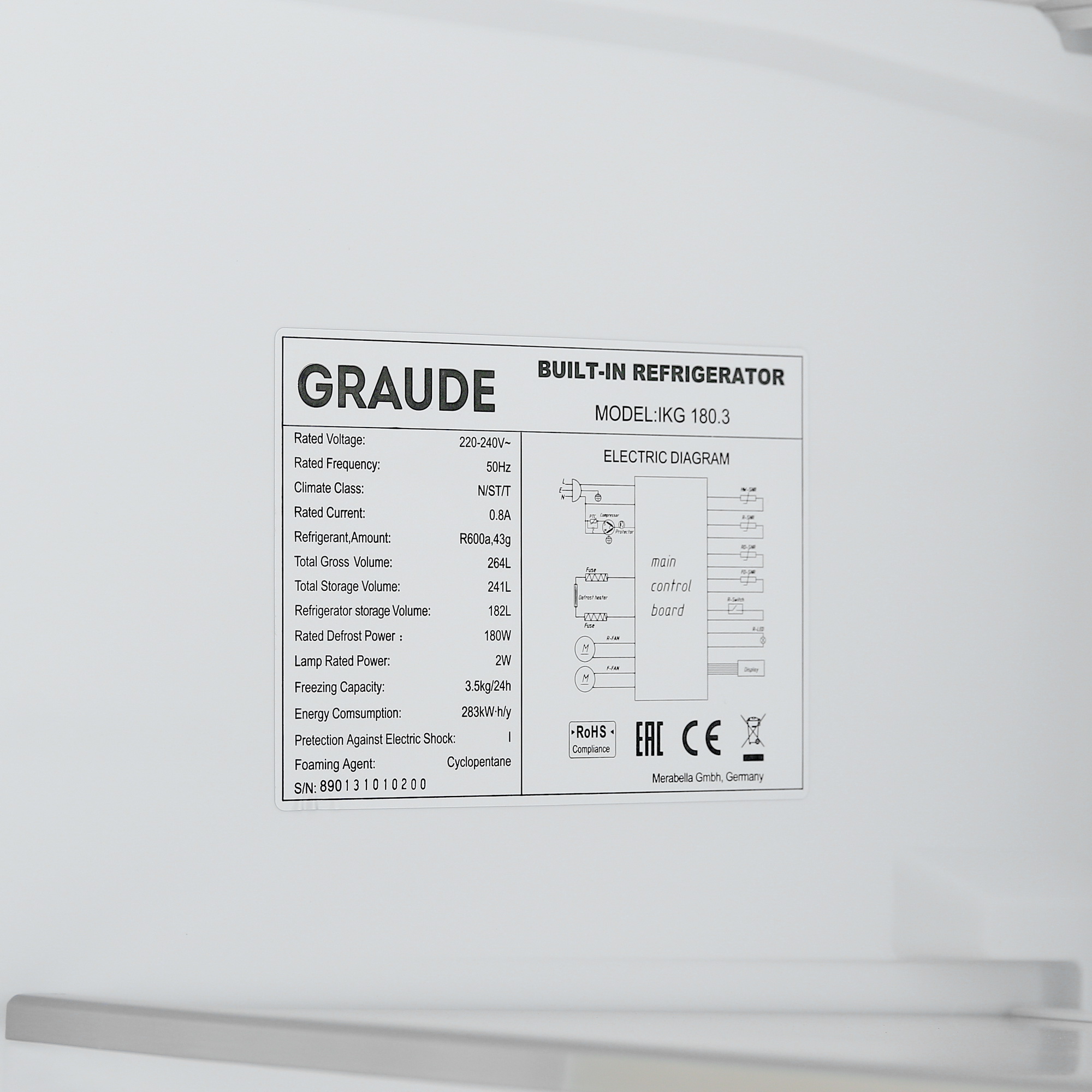 8136077 Встраиваемый холодильник Graude IKG 180.3 STDN-0140400 - Вид №8