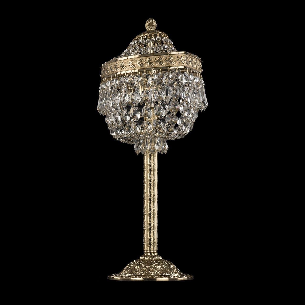 Лампа настольная хрустальная на 2 лампы 48х35 см золото Bohemia Ivele 19273L6/35IV G BOHEMIA IVELE КЛАССИЧЕСКИЕ 00-3889235 Золото;прозрачный  - Вид №1