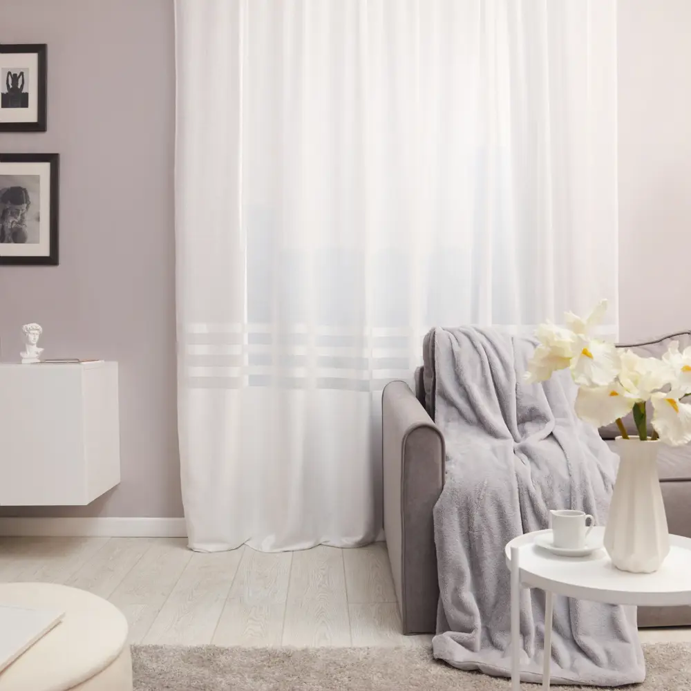 Тюль на ленте Эмилия 300x280 см цвет белый MIAMOZA STLM-2027540