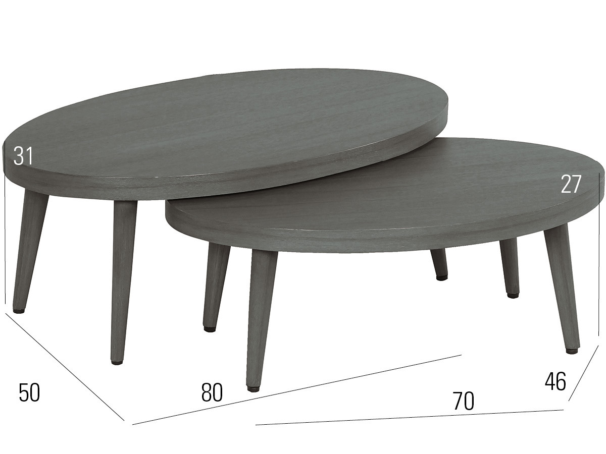 98.00.0714 Комплект для гостиной Orlando twist oyster / stone grey, 6 предм. - включая 4 шезлонга, 1 столик Iconic (2-местный стол) Mbm  - Вид №2