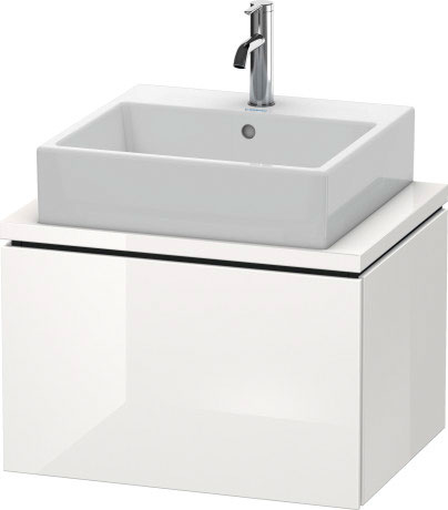 LC580008989 Тумбочка для компактной консоли L-Cube #LC5800 620 x 477 мм Фланелево-серый глянцевый лак Duravit - Вид №2