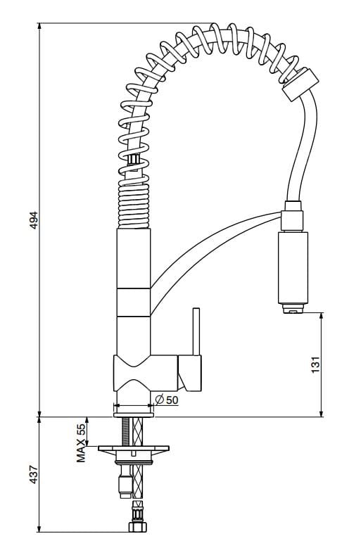 Смеситель для кухни с одной ручкой GATTONI Industrial ARCH-00100340 - Вид №2