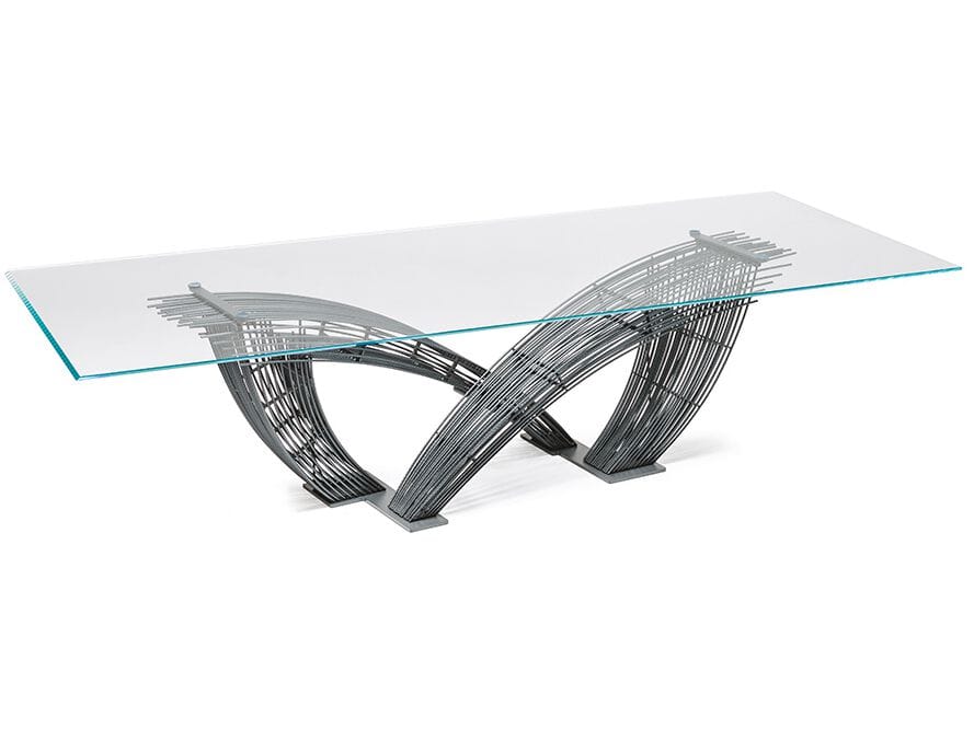 Прямоугольный стол из стали и хрусталя Cattelan italia HYSTRIX ARCH-00042127