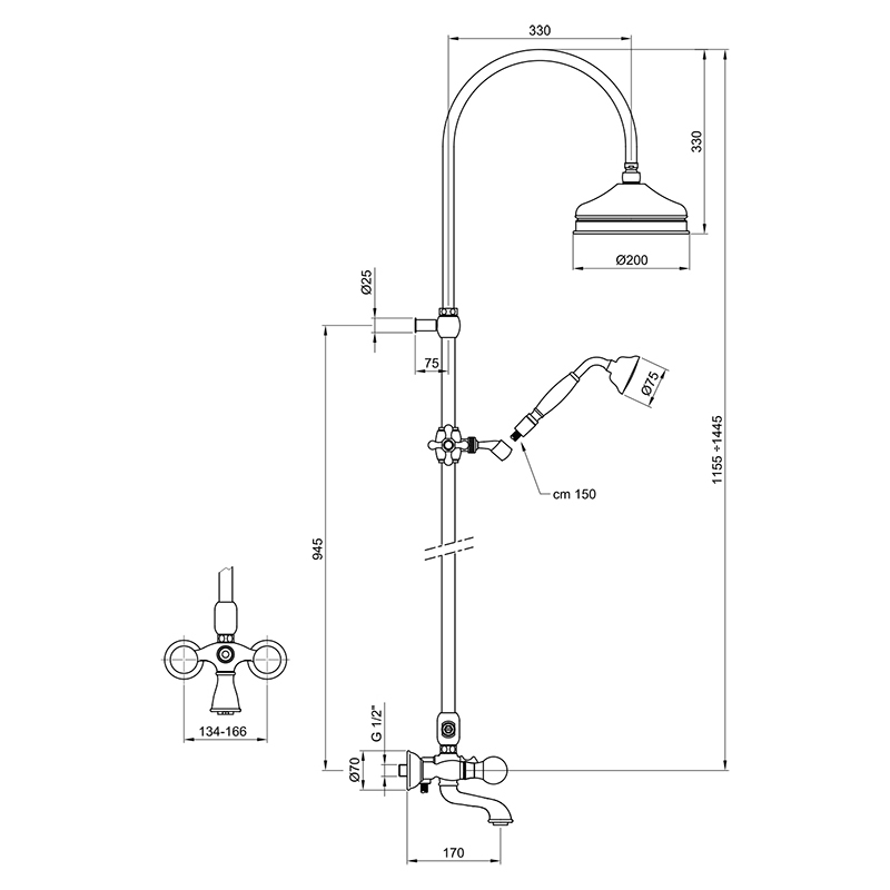 KA721208017 Душевая система Webert Karenina  - Вид №1