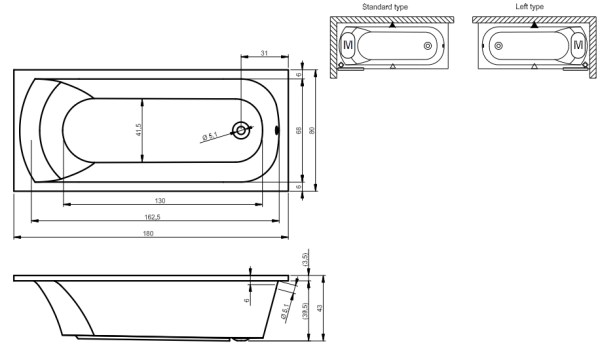 BB6400500000000_hit1 Ванна Riho Miami Santreyd - Вид №4
