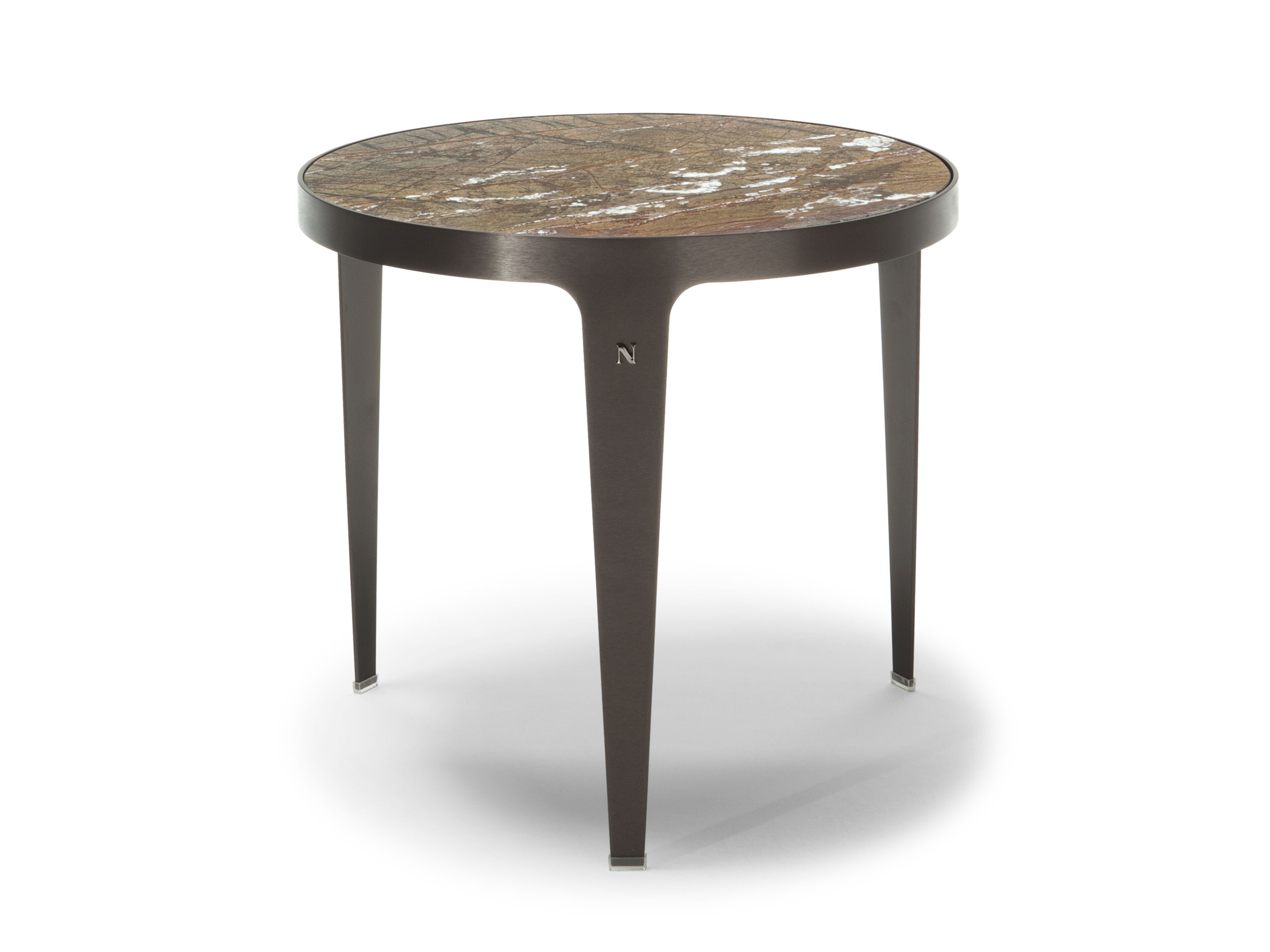 Высокий круглый журнальный столик с мраморной столешницей Natuzzi Italia Herman ARCH-00135034