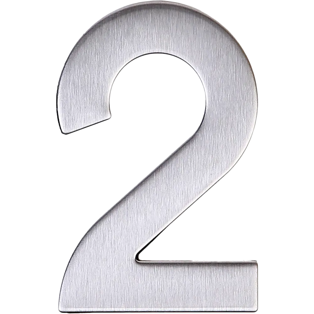 Цифра «2» самоклеящаяся 95x62 мм нержавеющая сталь цвет серебро LARVIJ STLM-2105734