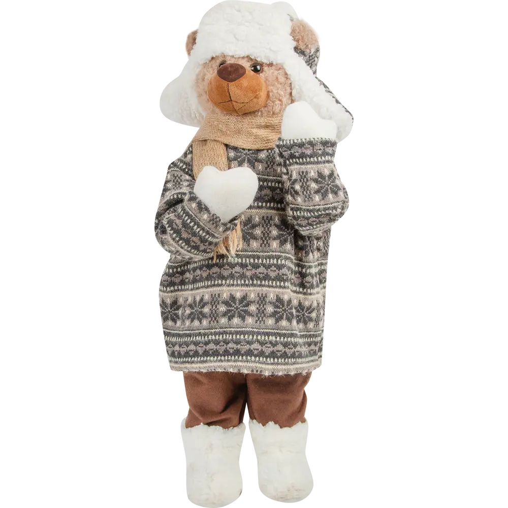Фигурка декоративная «Мишка в свитере», 70 см, пластик, цвет серебристый RELANCE STLM-2174448 - Вид №1