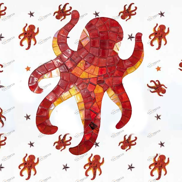 ВСТАВКА ИЗ СТЕКЛЯННОЙ МОЗАИКИ APM - OCTOPUS ALMA ХУДОЖЕСТВЕННЫЕ ВСТАВКИ APMOCTOPUS