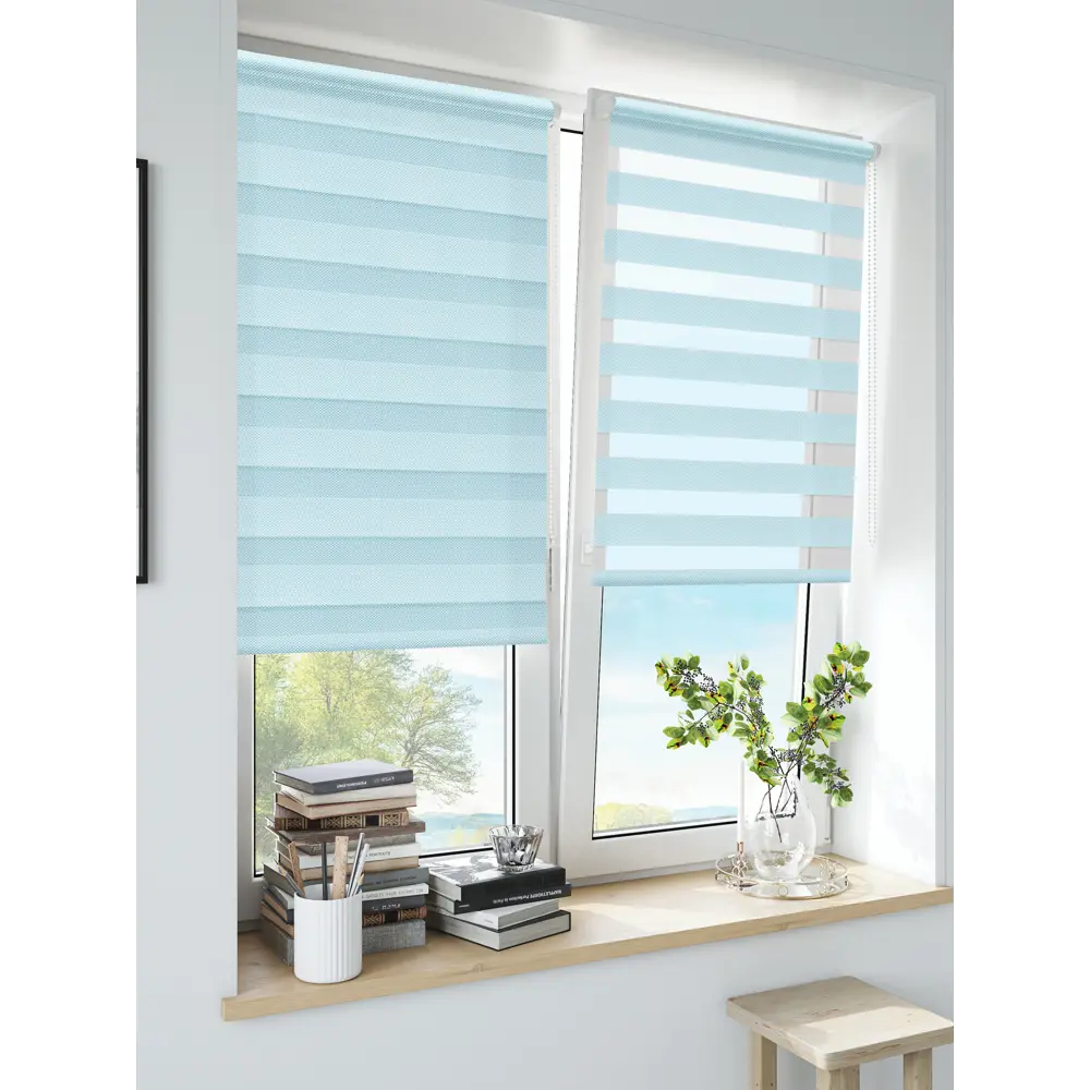 Штора рулонная день-ночь Liza 70x160 см голубая MIAMOZA Коллекция 2024г STLM-2093384 - Вид №2