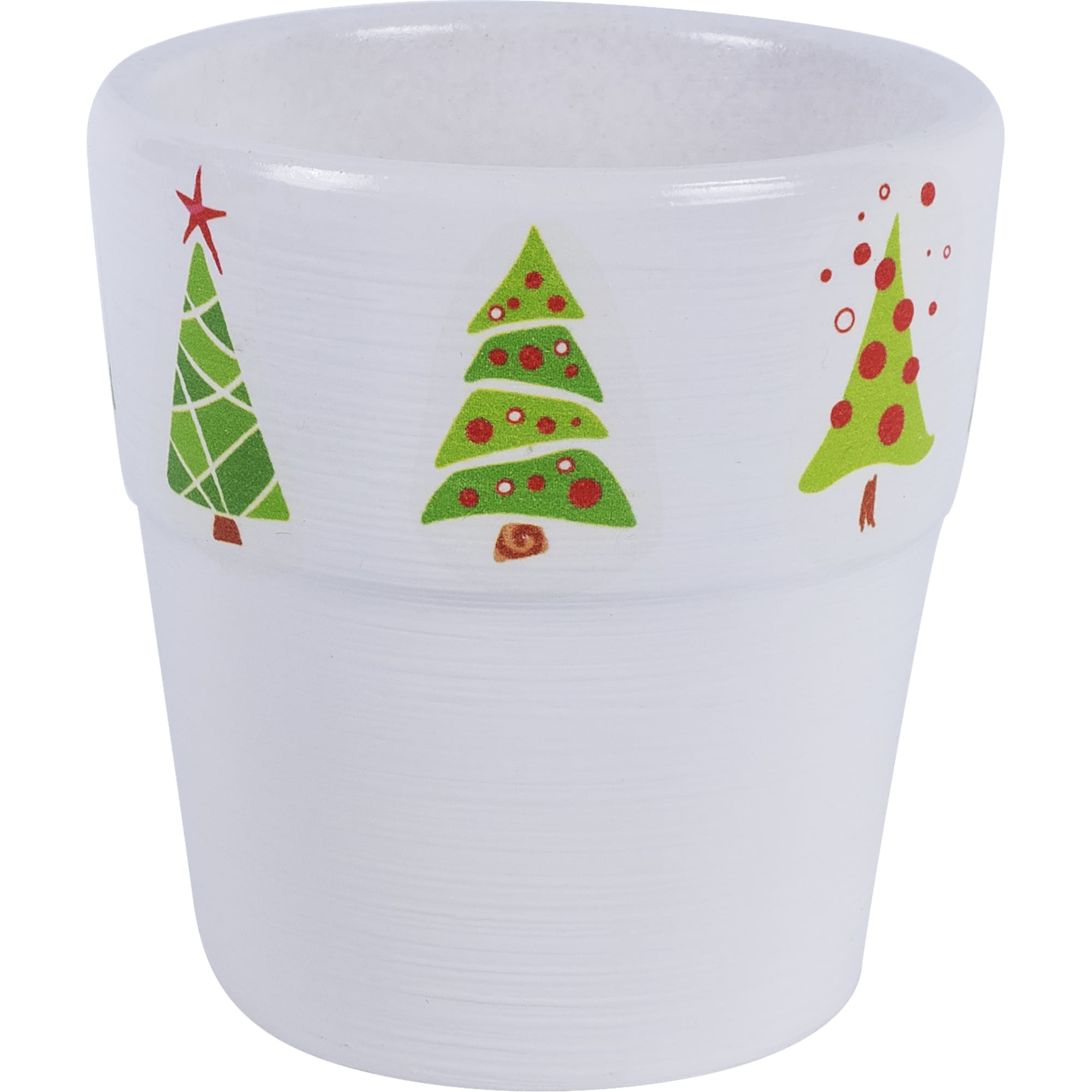 82062096 Кашпо Ёлки ø12 h12 см v0.85 л керамика белый/зелёный Santreyd 