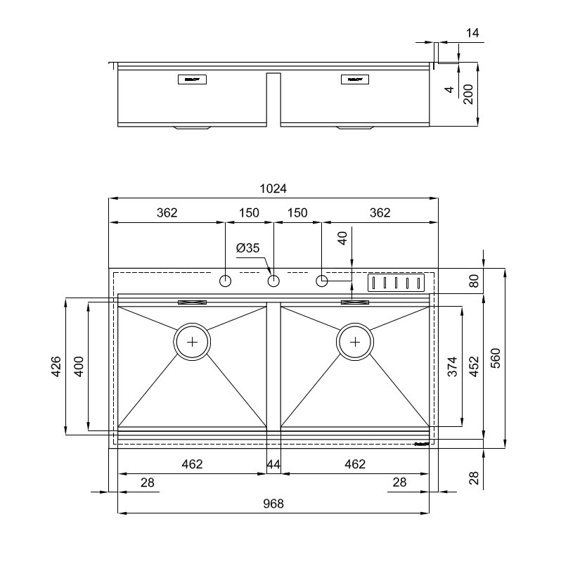 1020055 Раковина Foster Milano 1020 055 Fosterspa  - Вид №1