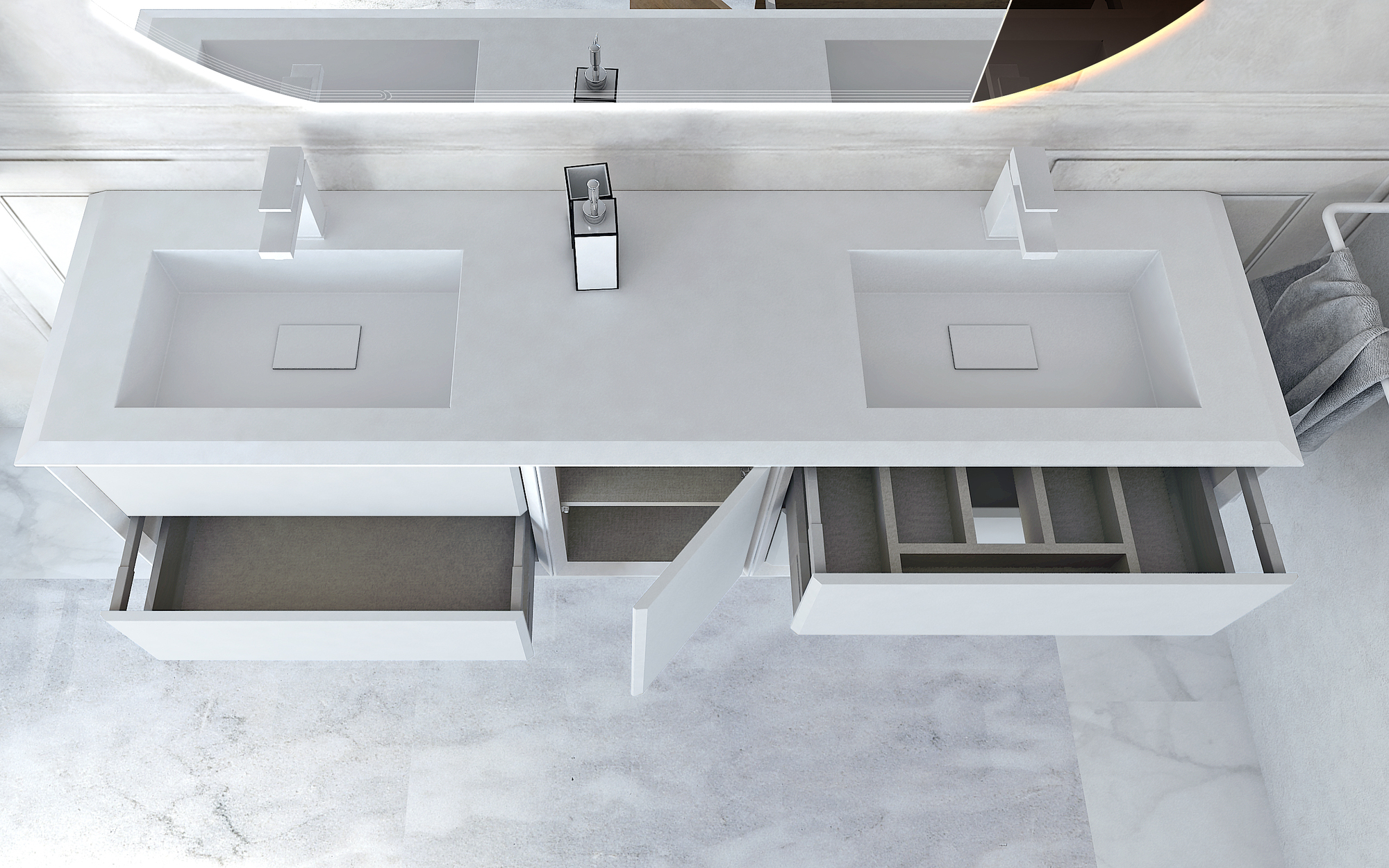 Мебель для ванной CEZARES BELLAGIO 175 Light Onice - Вид №3