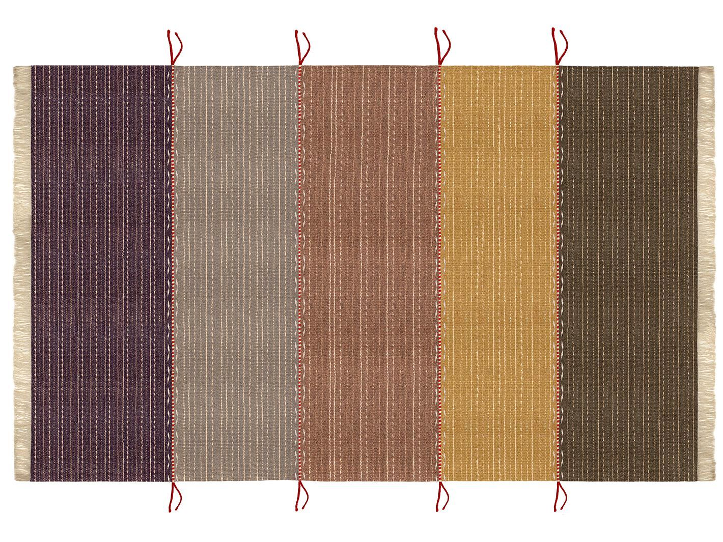 Полосатый ковер ручной работы из шерсти и рафии Eugenia Pinna коврики ARCH-00130106