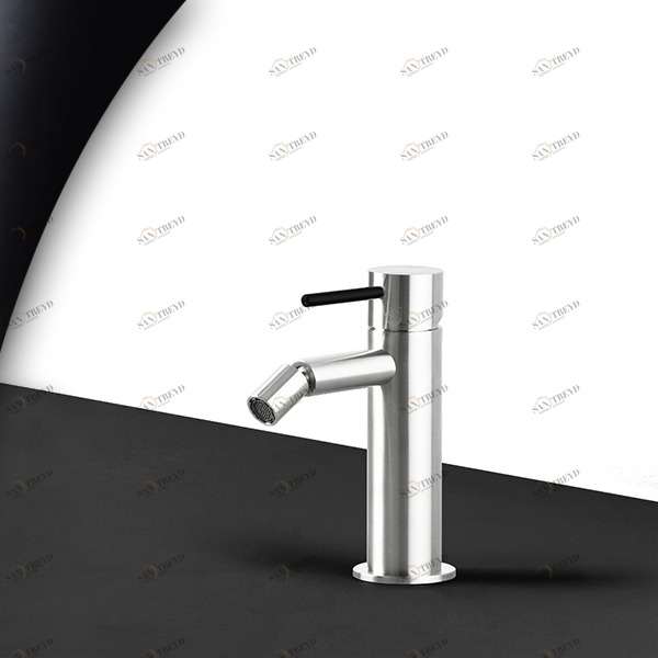 Смеситель для биде сталь глянцевая с черной ручкой Toki Radomonte TKS4LCIL12