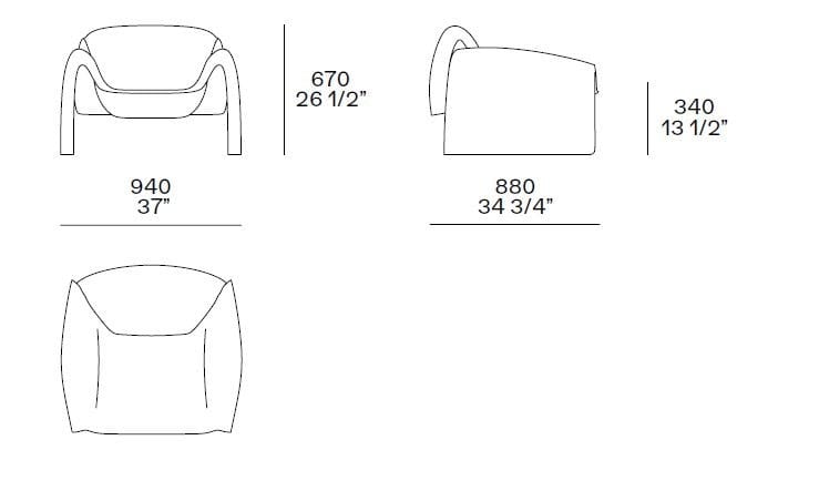 Кожаное кресло с подлокотниками Poliform LE CLUB ARCH-00050904 - Вид №5