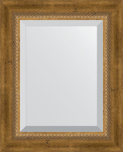 BY 3354 Зеркало с фацетом в багетной раме - состаренная бронза с плетением 70 mm EVOFORM Exclusive