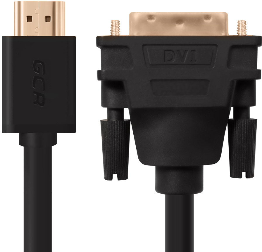 GCR-HD2DVI1-7.5m кабель hdmi-dvi 7.5m черный, od7.3mm, 28/28 awg, позолоченные контакты, 19pin am / 24+1m am double link, , тройной экран Greenconnect Santreyd  - Вид №2