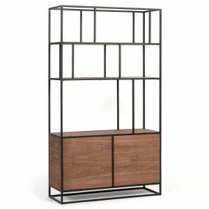 Стеллаж черный, американский орех Makella new black INTELLIGENT DESIGN СТЕЛЛАЖ MAKELLA 260786 Коричневый;черный