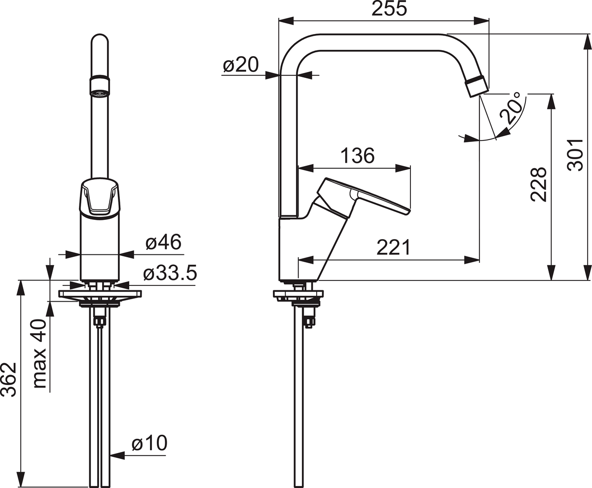Oras 3933 Смеситель для кухни 3933 Saga Хром  - Вид №2
