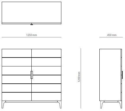 PRADDY Буфет из лакированной древесины с распашными дверцами Pavanne Ml176 - Вид №2