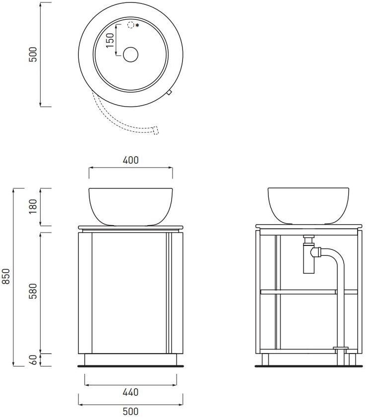 Ceramica Cielo Тумба под умывальник Arcadia sun-id-1401729 - Вид №9