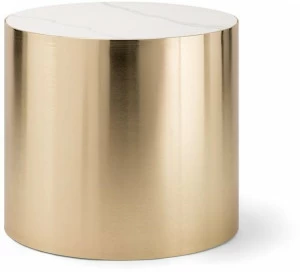 Tirolo Круглый журнальный столик из каррарского мрамора и латуни Alexander 084 h45