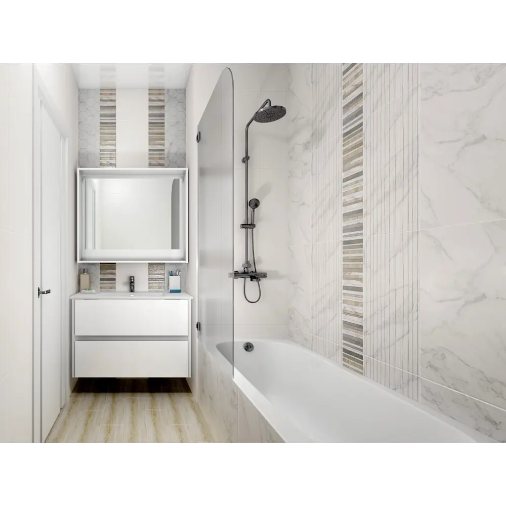 Плитка настенная Marble 30х60 см 1.62 м² цвет белый BELANI STLM-2034166 - Вид №6