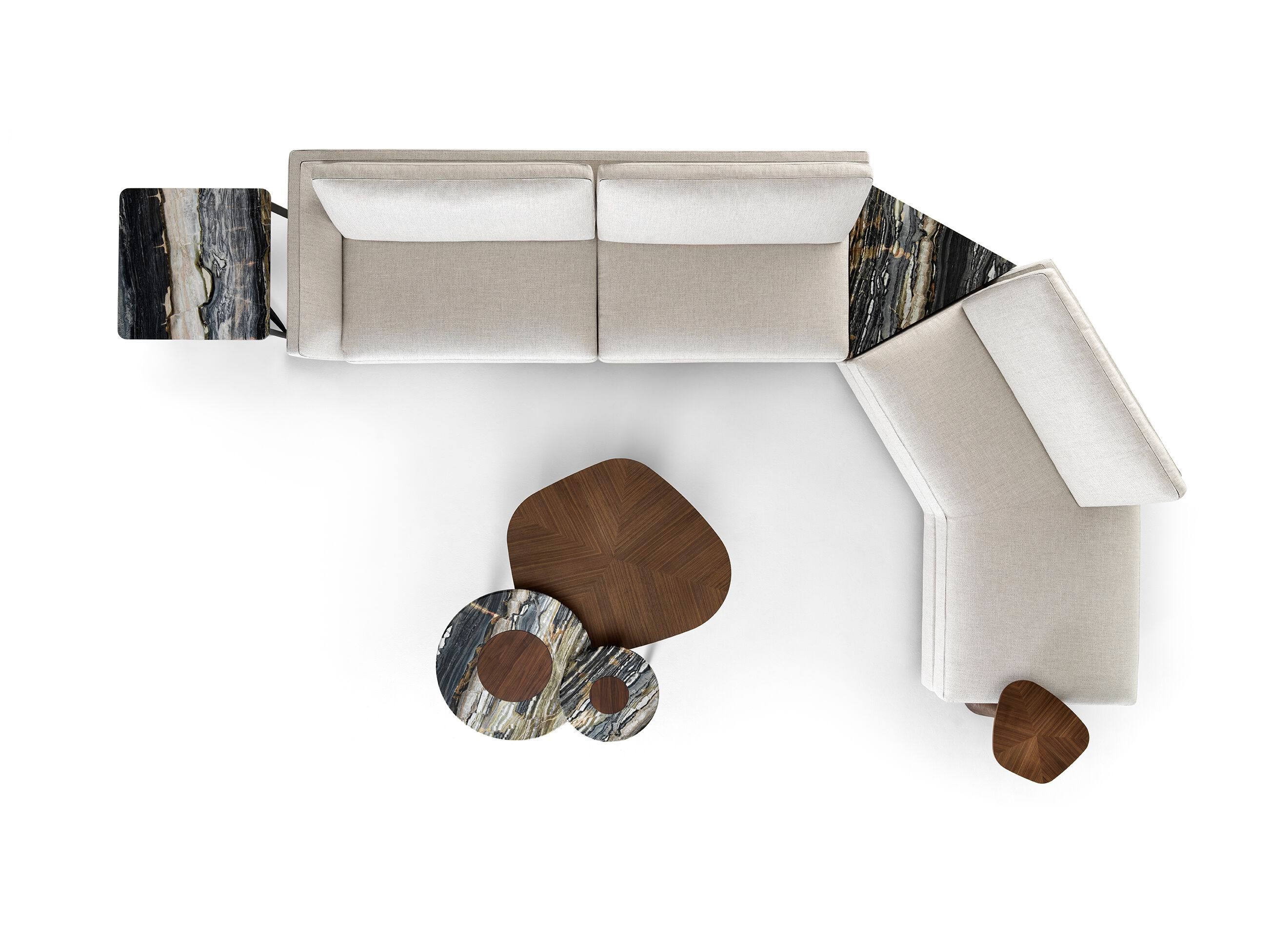 Треугольный журнальный столик с мраморной столешницей CEPPI Evergreen ARCH-00036744 - Вид №1