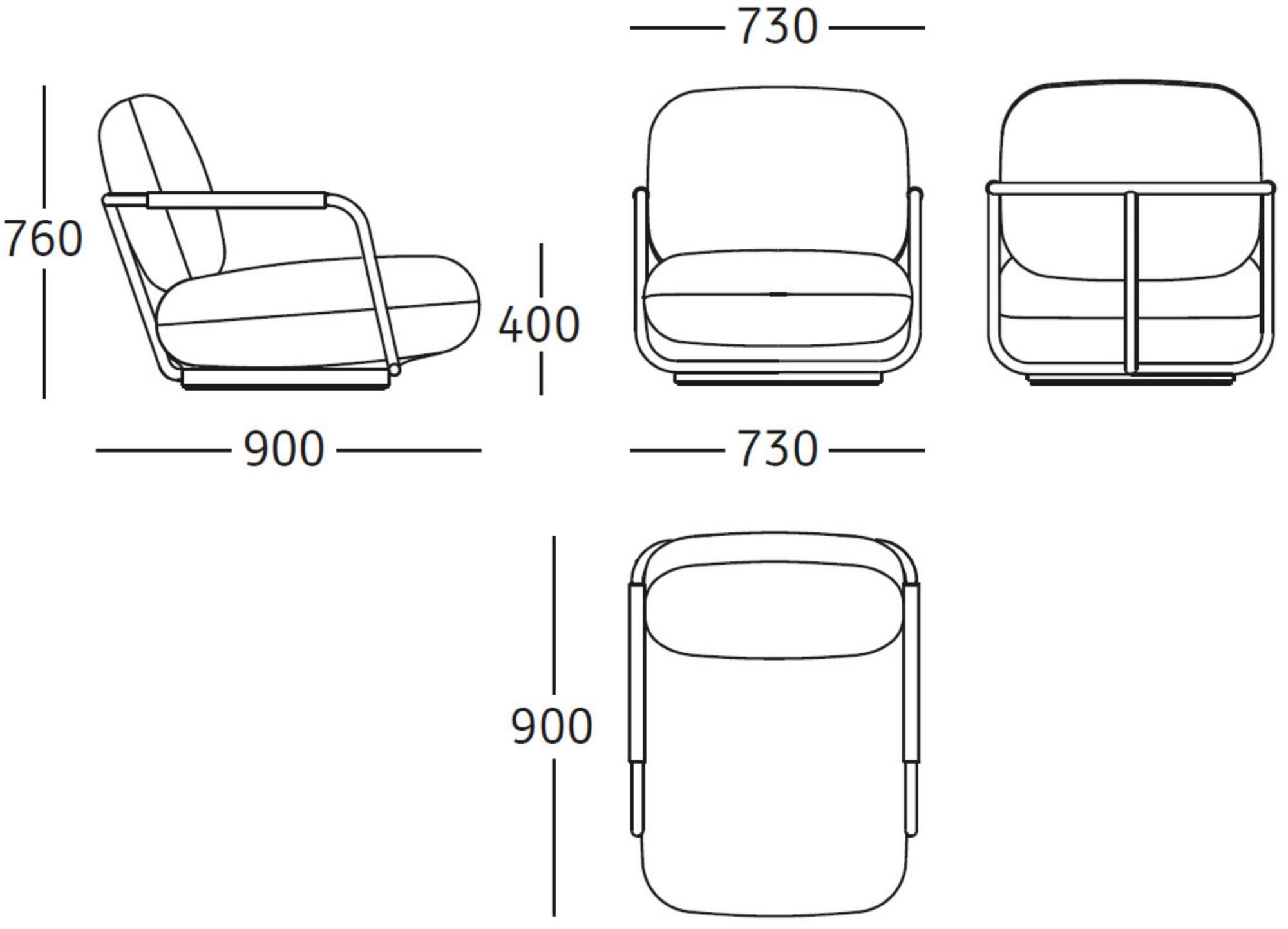 ROSSIN Поворотное кожаное кресло с подлокотниками Pilù sun-id-1395995 - Вид №7