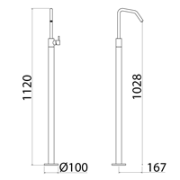 DEC060S Смеситель для раковины напольный из нержавеющей стали Linki DECO, Сатиновая сталь - Вид №1