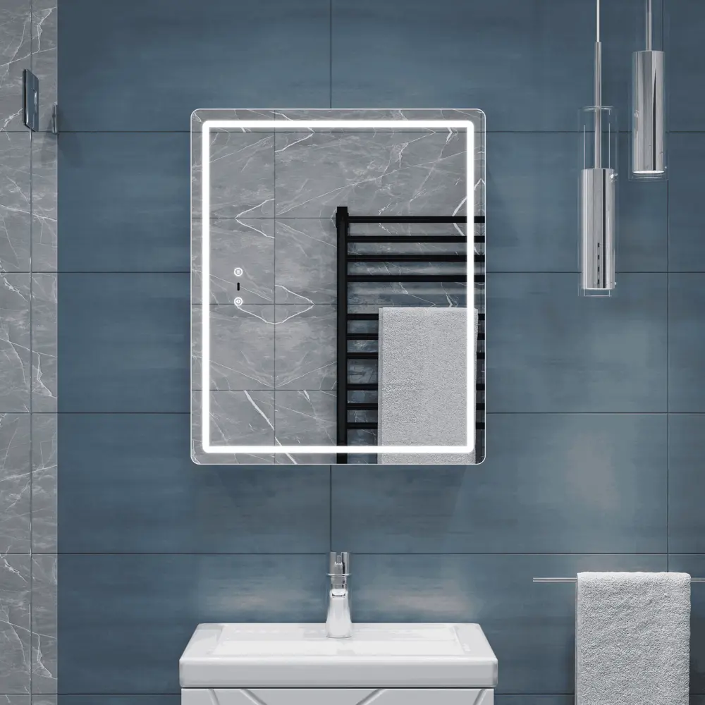Шкаф для ванной комнаты с зеркалом Vigo Bloss 49.7x60x17 см с подсветкой 89446219 STLM-2171016 - Вид №10