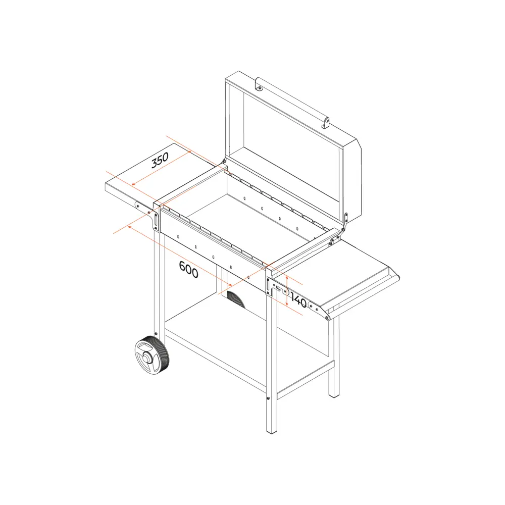 Мангал Gratar Мангал 203 МАН 203 сталь 48x128.5x9.2 см STLM-2107300 - Вид №8