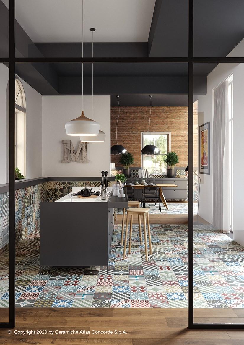 Atlas Concorde Настенная / напольная плитка из керамогранита с эффектом энкаустики Venti boost sun-id-1400680 - Вид №29