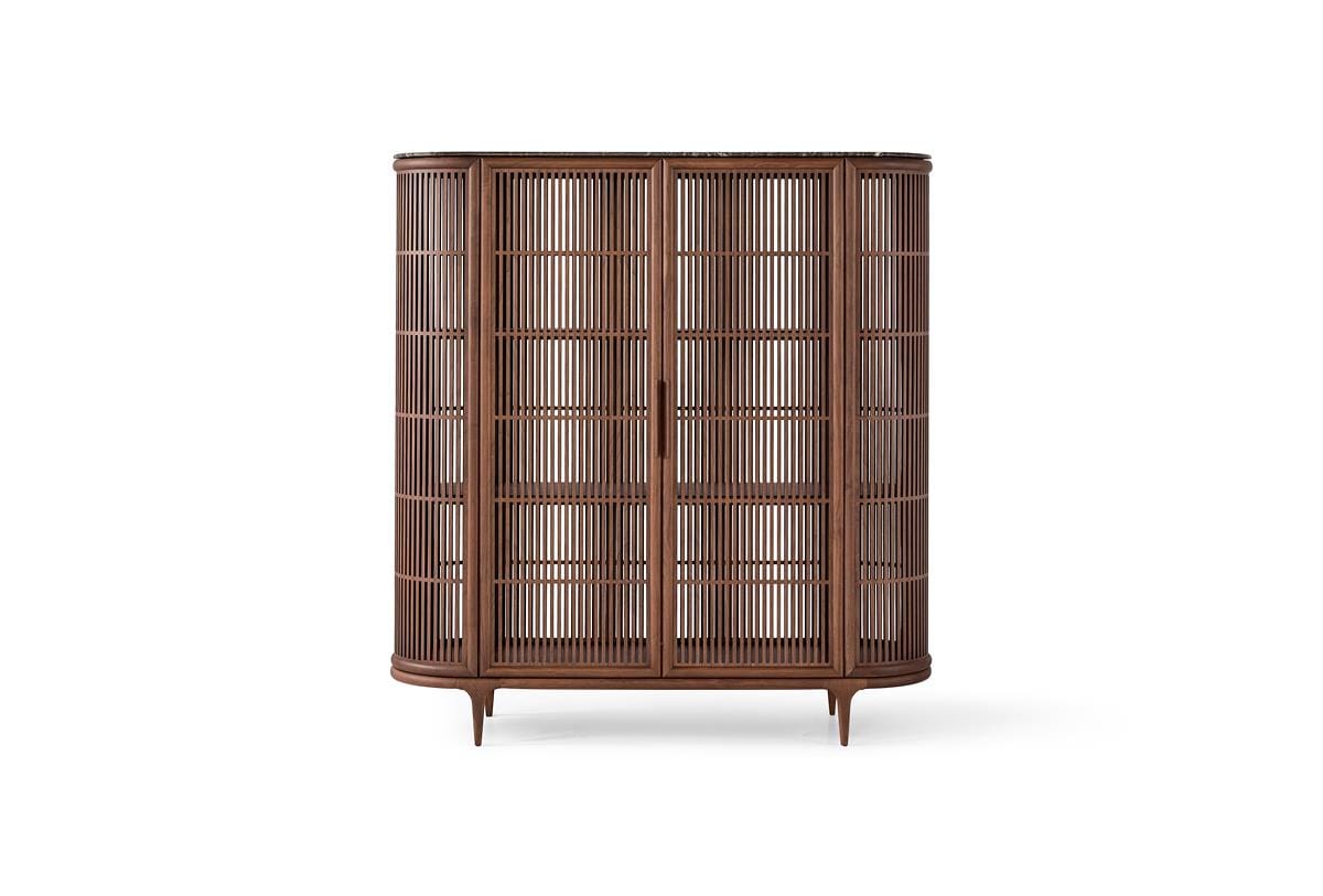 Шкаф из грецкого ореха со встроенным освещением Mobi груша ARCH-00031636 - Вид №1