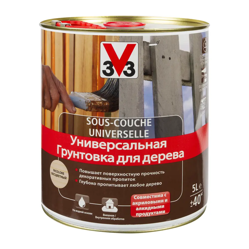 Грунт для дерева V33 бесцветный 5 л STLM-2069669