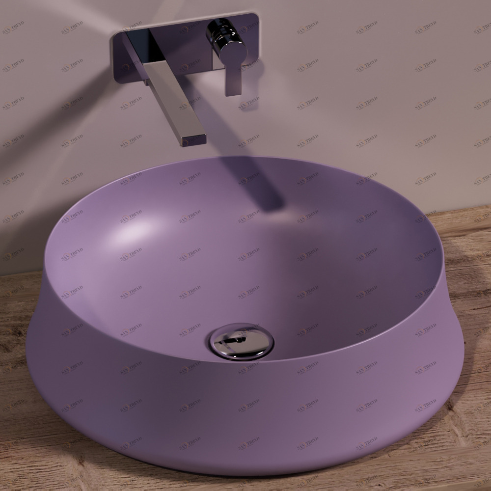 SH01PRUGNAMATT Накладная раковина на столешницу  круглая Simas Sharp