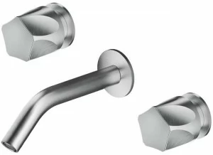 MGS Смеситель для умывальника из нержавеющей стали настенный с раздельными розетками Penta