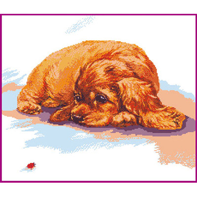 130х180кл Схема для вышивания цв. А3 ДК-185 "Песик" Santreyd 