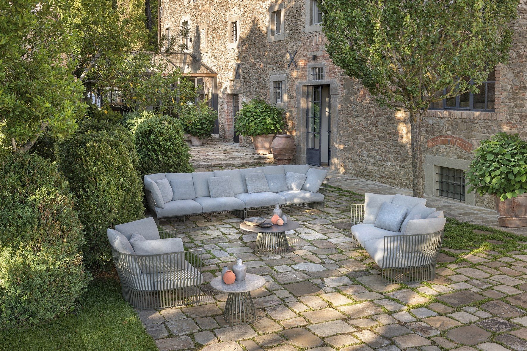 Тканевое и алюминиевое садовое кресло с подлокотниками Ethimo Venexia ARCH-00088409 - Вид №3