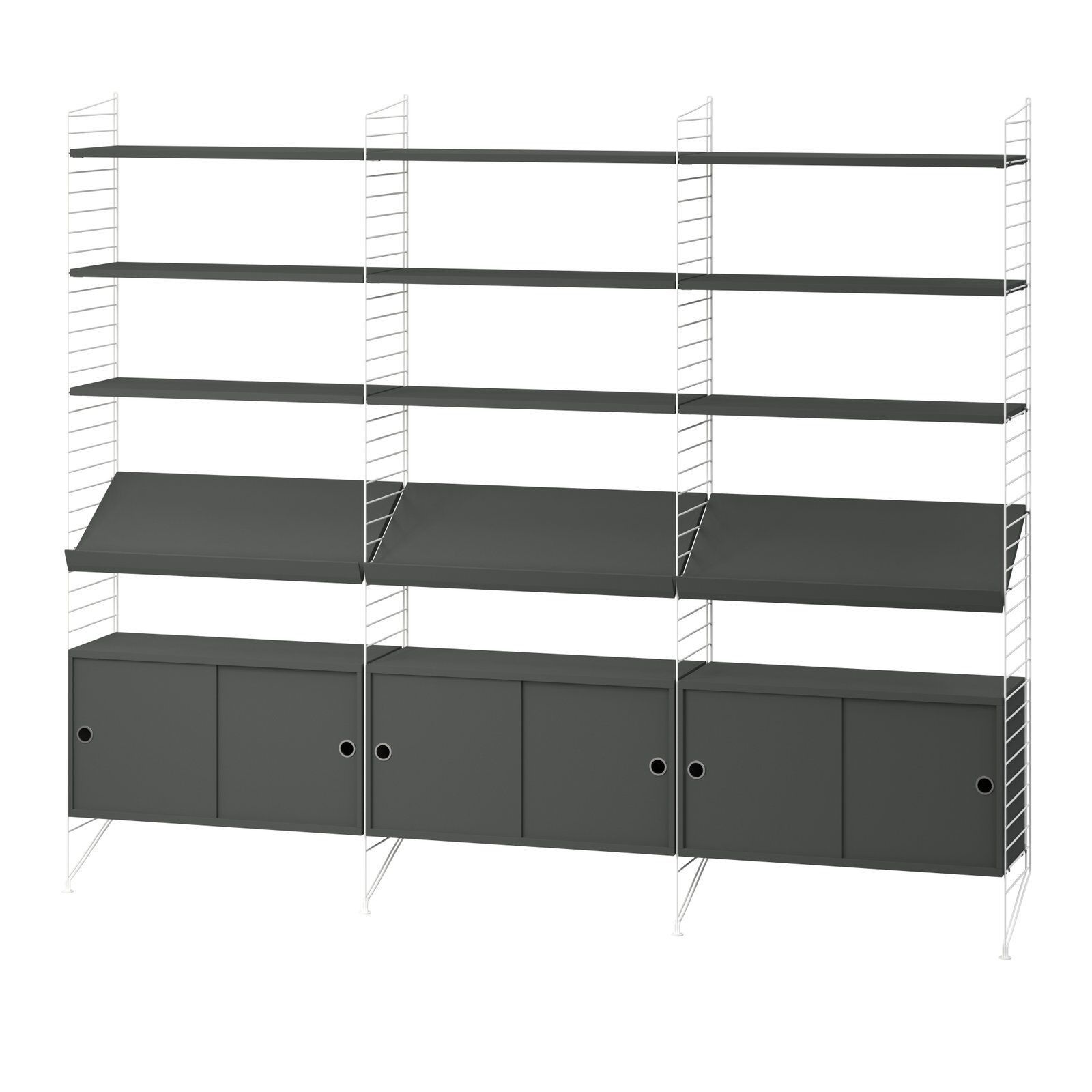 Секционный книжный шкаф из стали с порошковым покрытием String Furniture LIVING ROOM G ARCH-00113877 - Вид №13