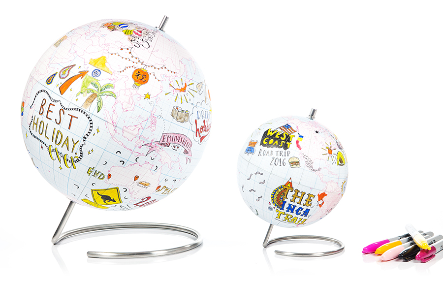 SK GLOBEGRID2 Глобус для разукрашивания journal малый Suck UK  - Вид №6