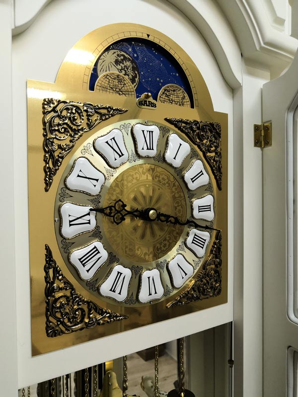 Часы напольные белые деревянные White SARS ДИЗАЙНЕРСКИЕ 00-3967436 Белый  - Вид №3