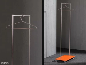 GW1K-BPO Тележка для одежды Twin Pur small с платяной штангой, основание: оранжевое. PHOS