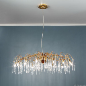 Frezia Light 1005/15 A золотая подвесная люстра на 15 лампочек